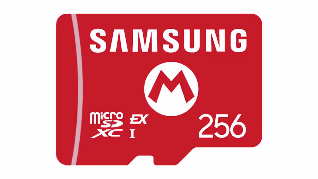 A reed microSD Express card sits on a white background.