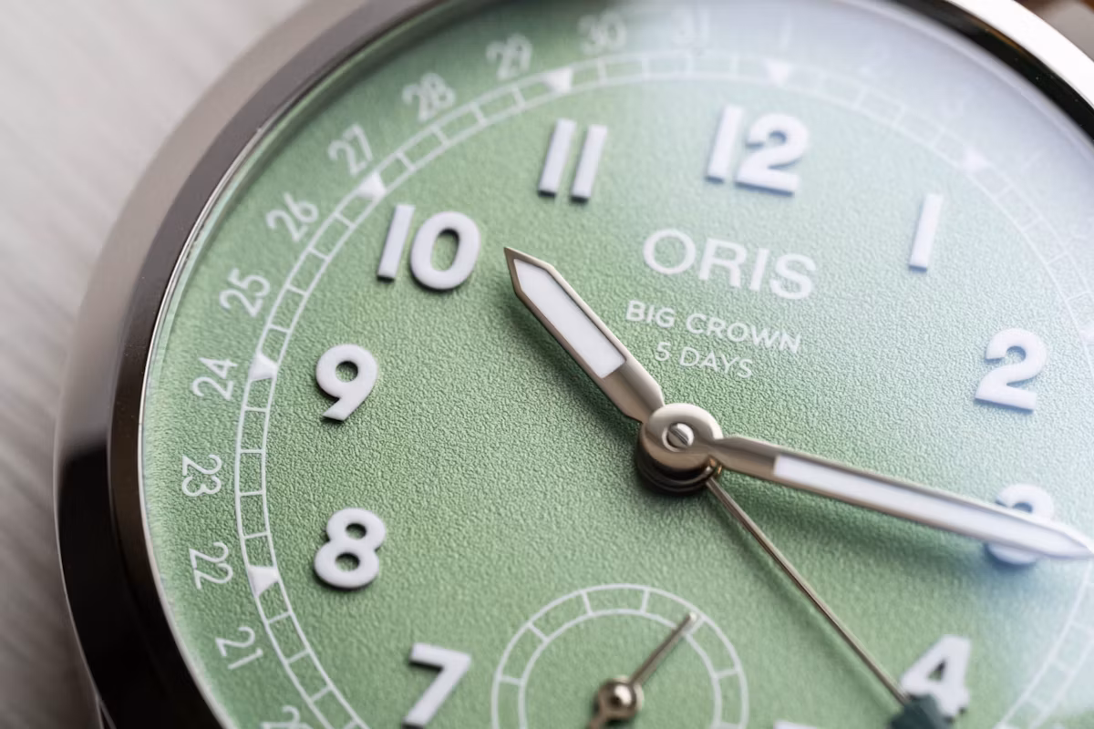 Oris Big Crown pointer in green